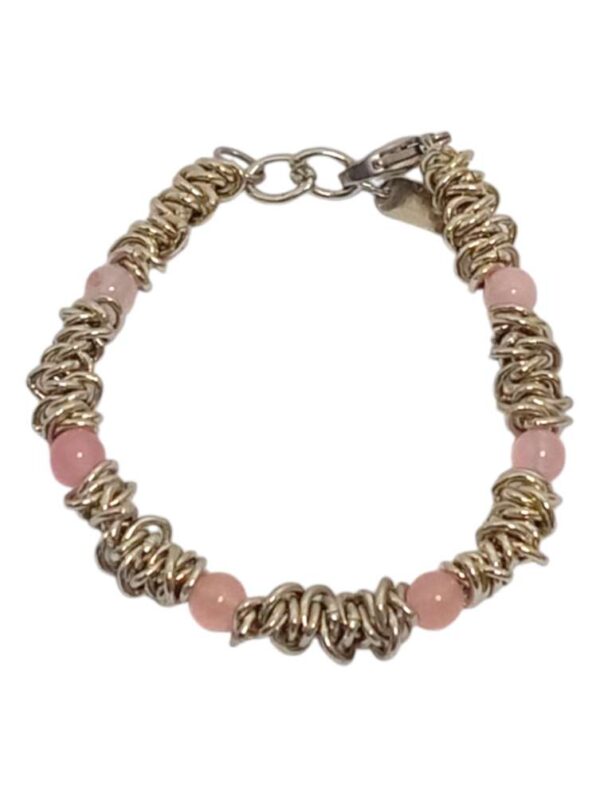Bracciale Dado con Quarzo Rosa