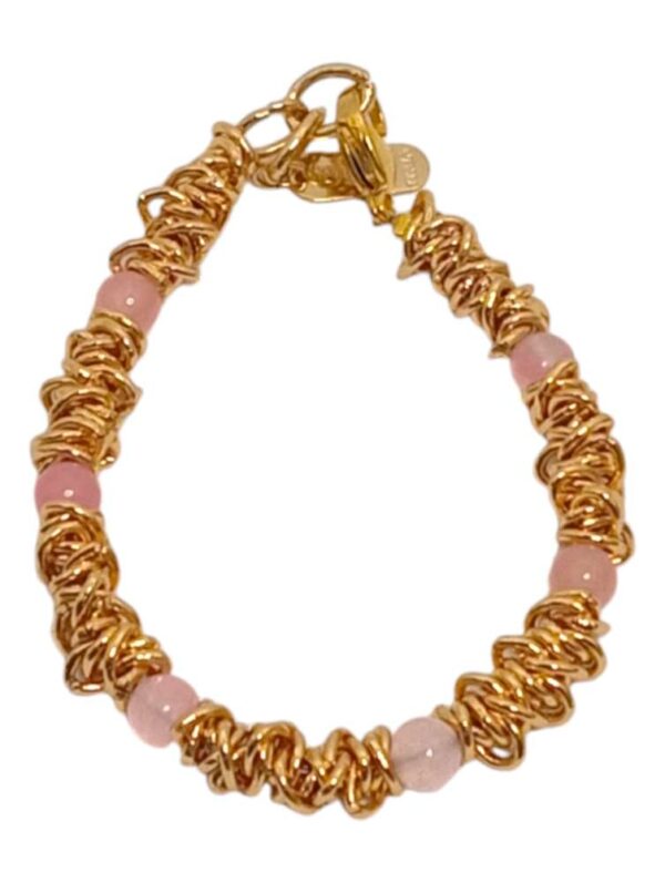 Bracciale Dado con Quarzo Rosa