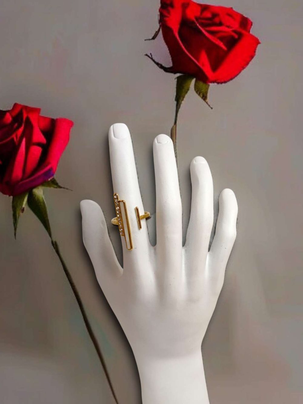 Anello Madreperla e Strass