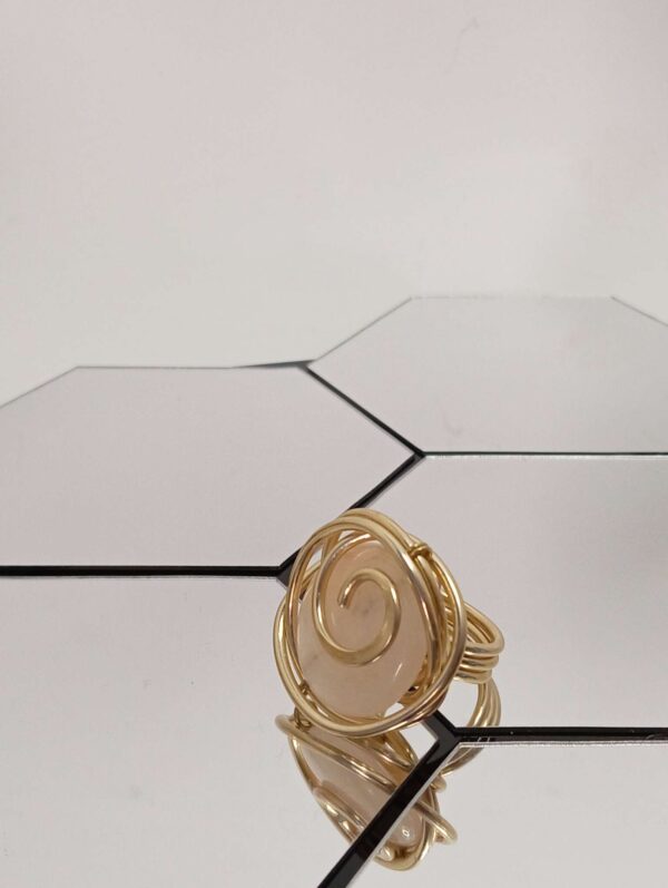 Anello Pietra Quarzo Rosa