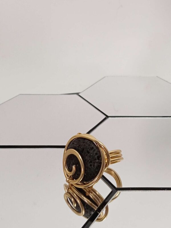 Anello Pietra Lavica Nera