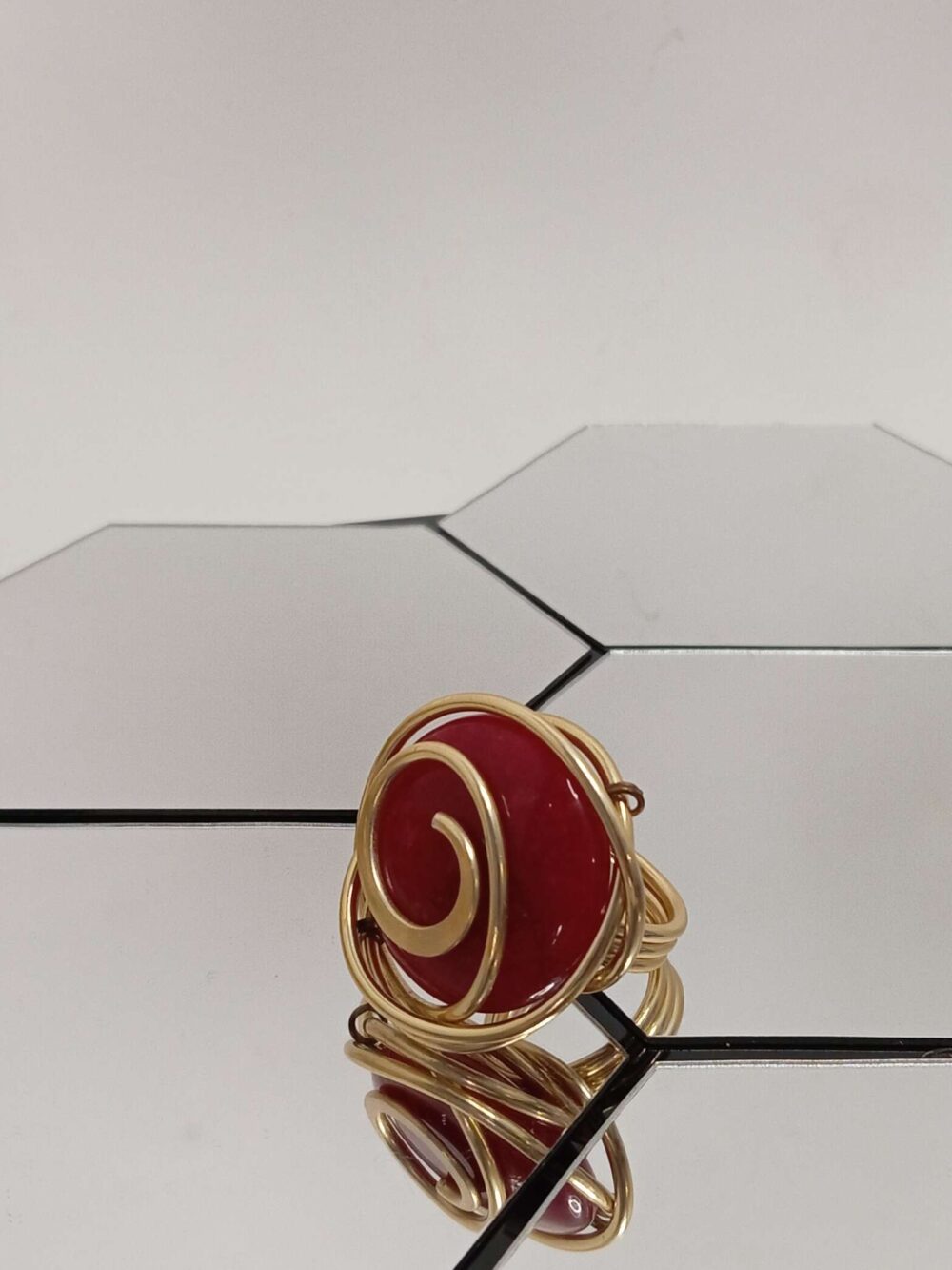 Anello Pietra Agata Fucsia