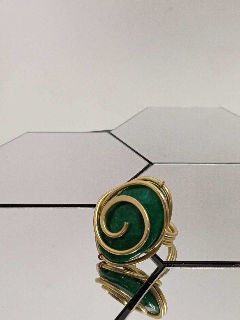 Anello Pietra Giada Verde